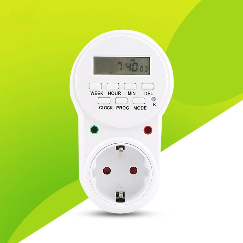 Priză temporizator digitală cu 8 programe pentru control precis al timpului
