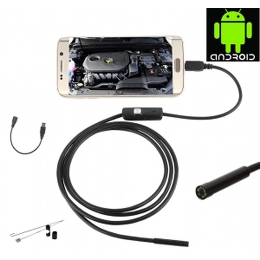 Endoscop USB Android 1 metru cu lentilă 5,5mm și LED reglabil