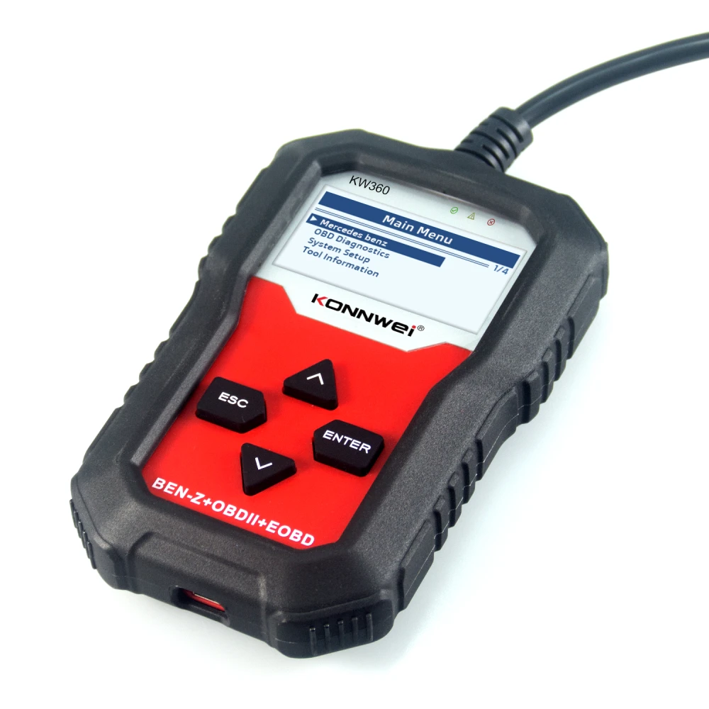 Scanner de diagnoză Mercedes Benz Konnwei KW360 12V sistem complet