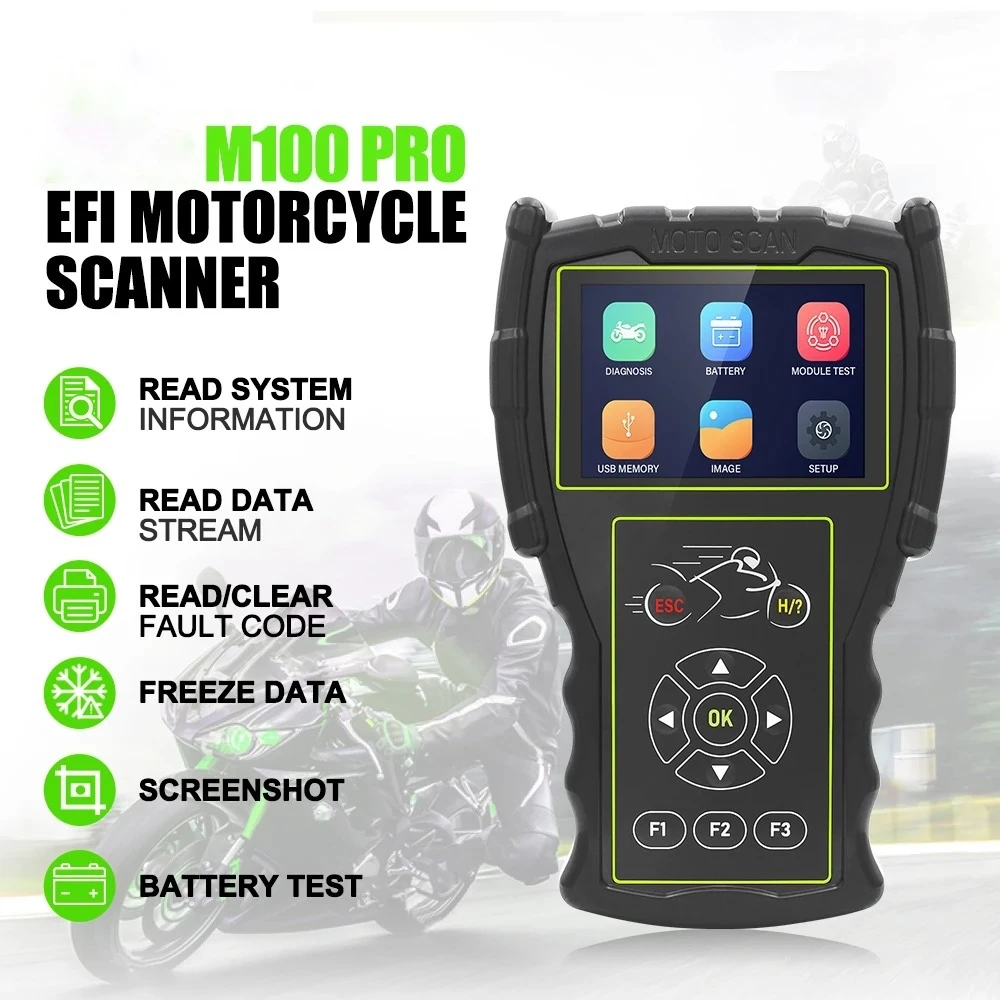 Scanner diagnostic moto OBD JDiag M100 Pro pentru reparatii KTM Honda Yamaha Kawasaki BMW