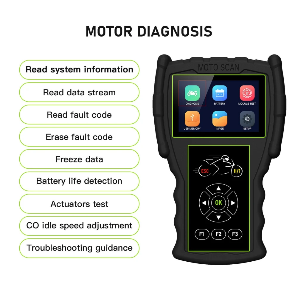 Scanner diagnostic moto OBD JDiag M100 Pro pentru reparatii KTM Honda Yamaha Kawasaki BMW