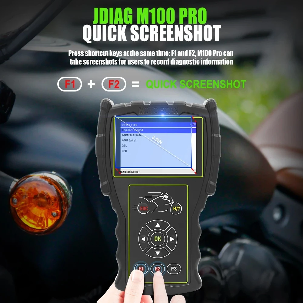 Scanner diagnostic moto OBD JDiag M100 Pro pentru reparatii KTM Honda Yamaha Kawasaki BMW
