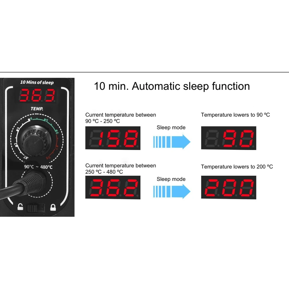 Statie de lipit digitala Mlink S1 60W cu display LED si blocare temperatura