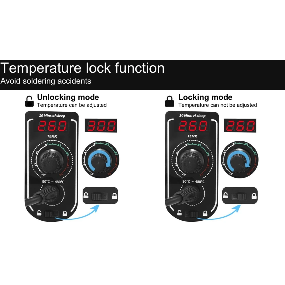 Statie de lipit digitala Mlink S1 60W cu display LED si blocare temperatura