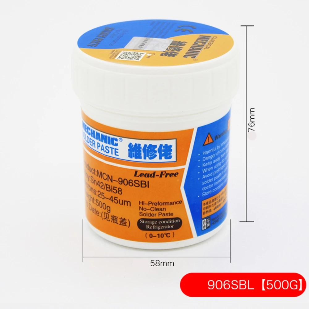 Pasta de lipit fără plumb Mechanic 906SBL 500GR Sn42Bi58 profesională