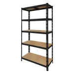 Raft metalic negru 180x90x40 cm cu 5 rafturi și montaj ușor