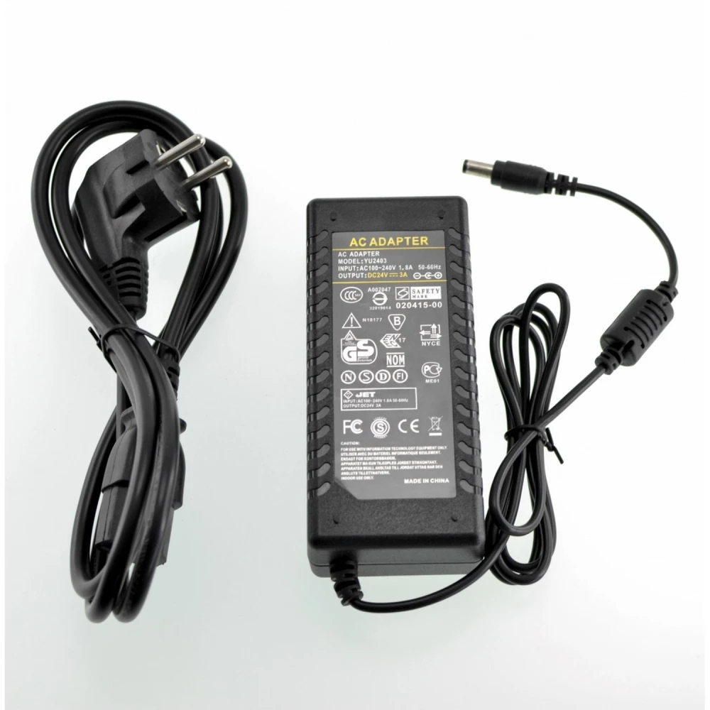 Sursă de alimentare 24V 3A conector 5,5mm pentru benzi LED și monitoare LCD