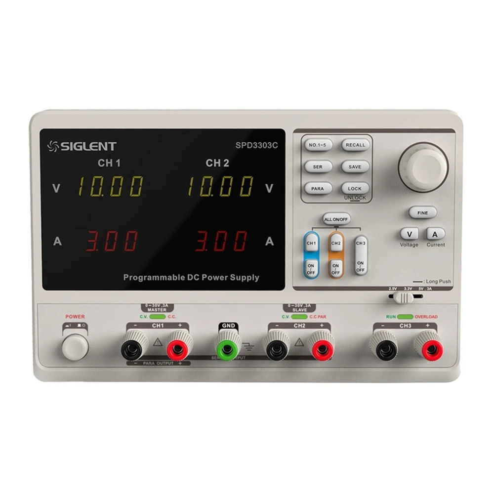 Sursă de laborator Siglent SPD3303C 0-30V cu 3 ieșiri programabile și conexiune PC