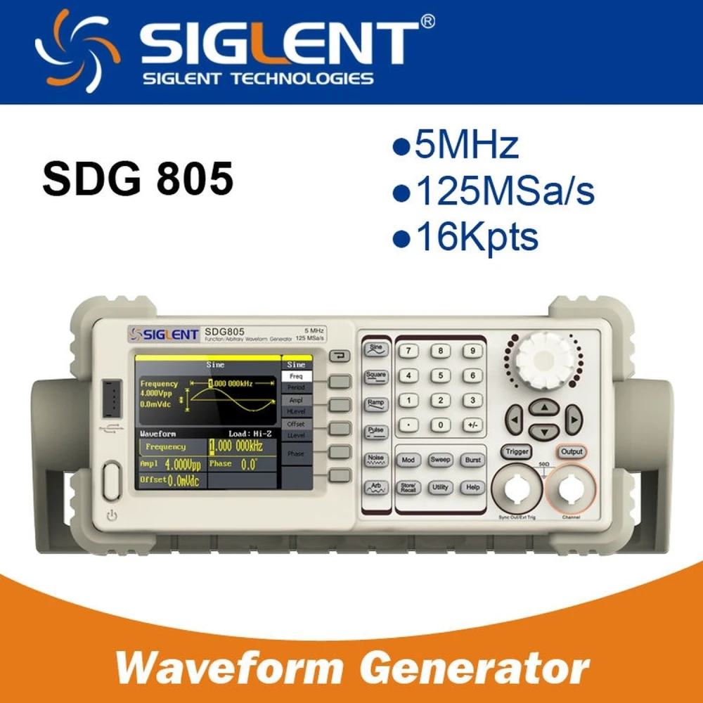 Generator de funcții arbitrare Siglent SDG805 5MHz cu EasyPulse