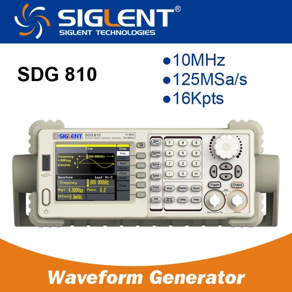 Generator de funcții arbitrare Siglent SDG810 10MHz pentru aplicații electronice