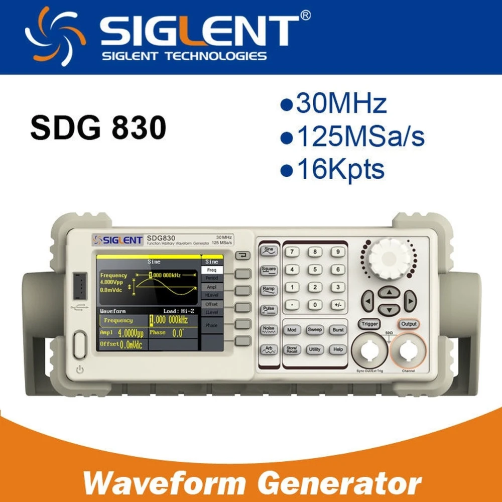 Generator de funcții arbitrare Siglent SDG830 30MHz pentru aplicații electronice