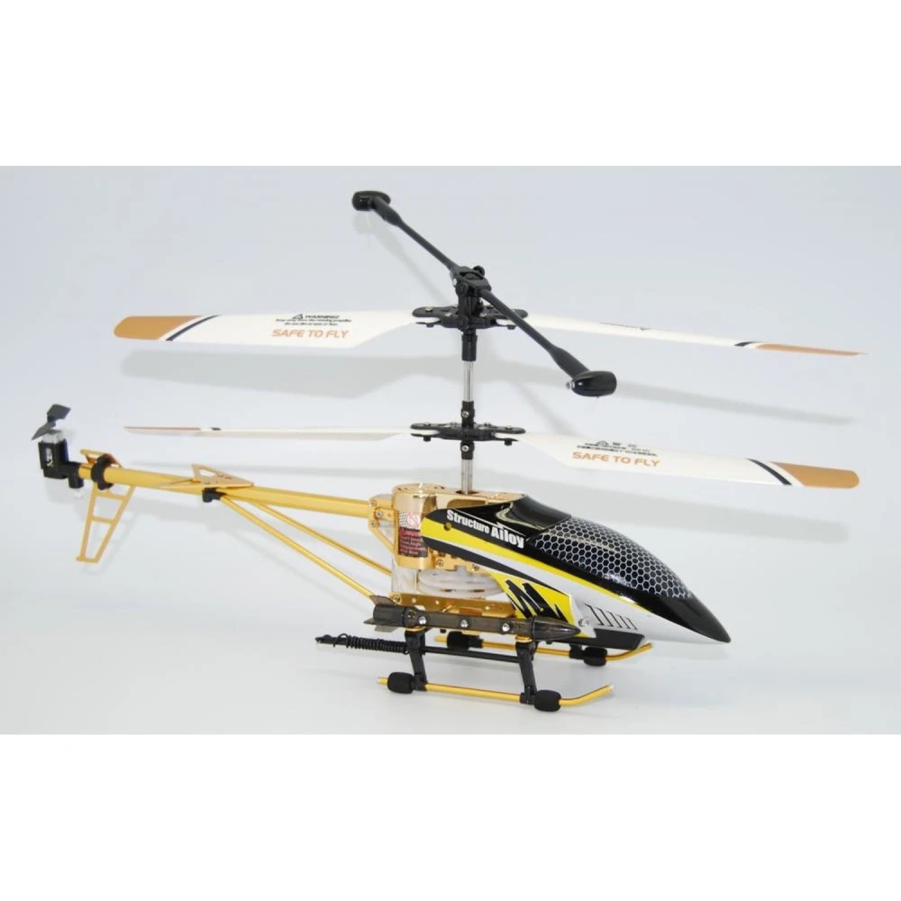 Vista lateral del Helicoptero RC 6809 V2 amarillo