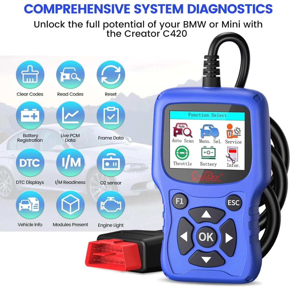 Tester diagnoză OBD2 BMW Creator C420 pentru BMW și Mini