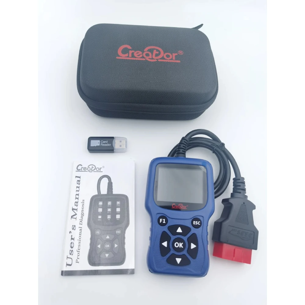 Herramienta OBD2 Creator C420 mostrando resultados de diagnóstico en pantalla
