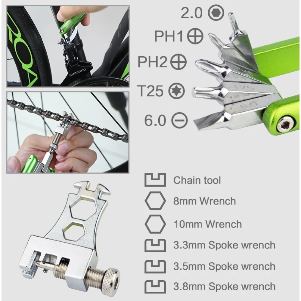 Unealtă multifuncțională 11 în 1 JM-PJ1001 pentru bicicletă și moto
