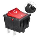 Intrerupător basculant KCD4-202N cu neon, 4 poli, 2 circuite pentru șasiu