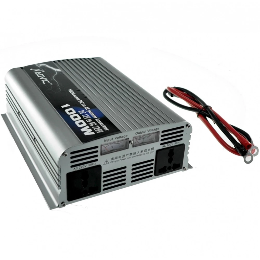Invertor curent 12V la 220V 1000W pentru mașină, rulotă și barcă