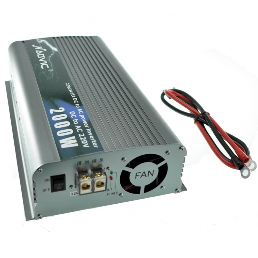 Invertor curent 12V la 220V 2000W pentru mașină, rulotă și barcă