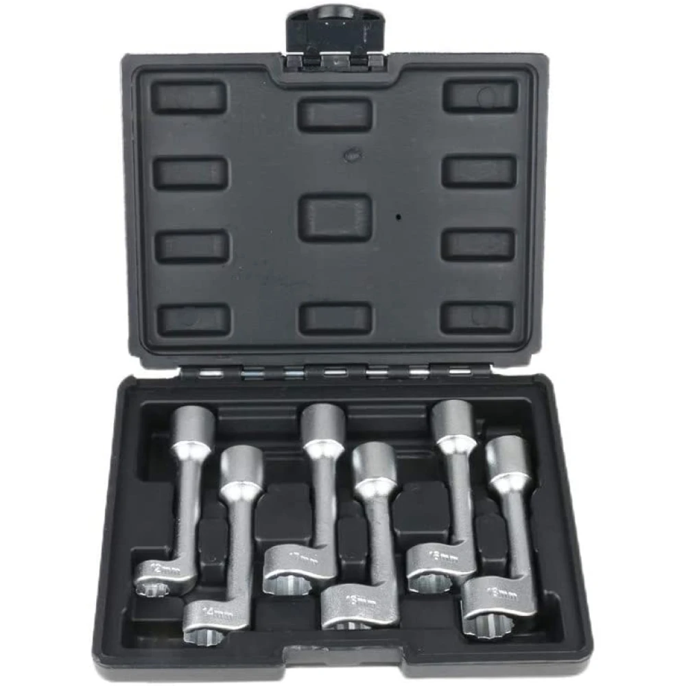 Set 6 chei tubulare deschise pentru injectoare de combustibil 12,14,16,17,18,19 mm
