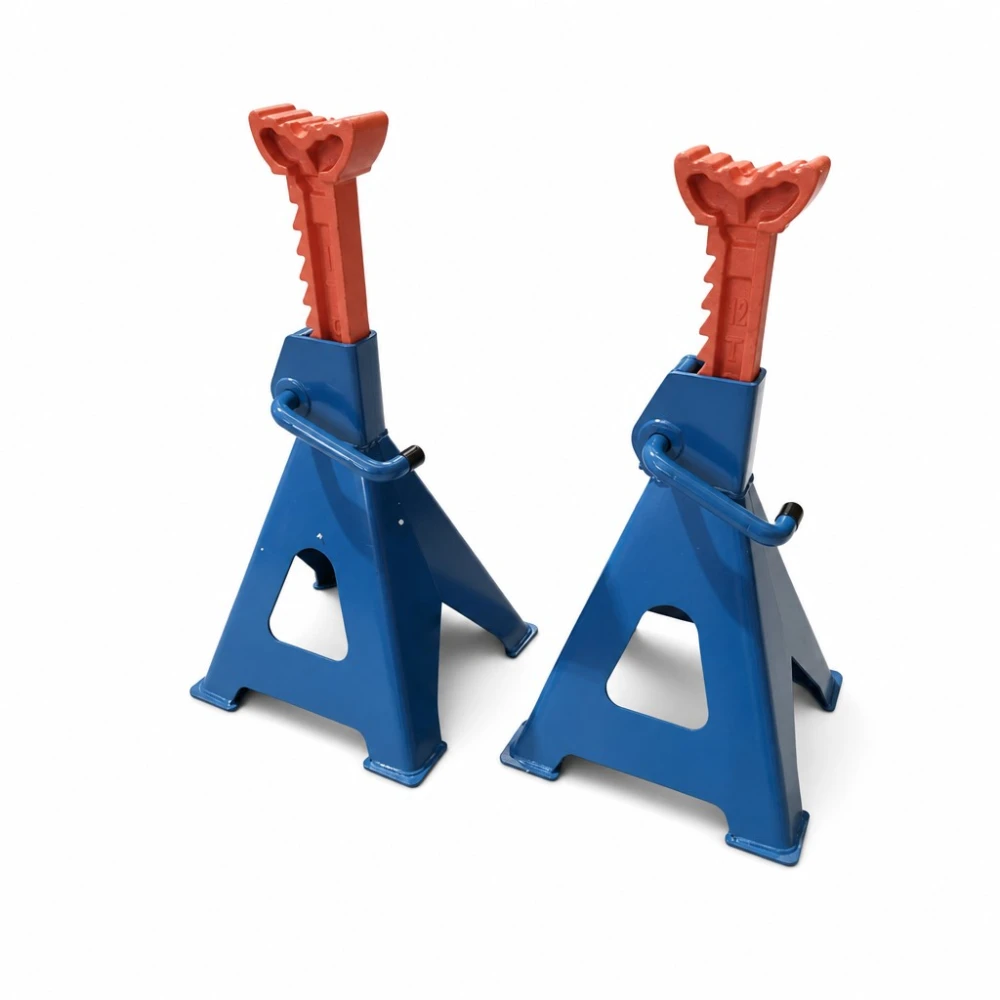 Set 2 Capre 12 Tone cu Dublă Siguranță — Capre din Oțel Reglabile 46-76 cm pentru Mașină, Dubă, Camion și Utilaje TSX TOOL
