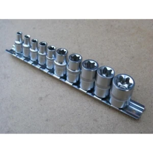 TSX TOOL Set chei Torx femelă 1/4 - 10 piese TSX TOOL din oțel crom-vanadiu