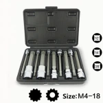 Maletín plástico resistente con juego de puntas XZN largas