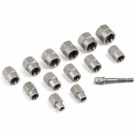 Set Extractor Șuruburi și Piulițe Rupte 14 Piese Oțel HSS Scoate Prezoane Deteriorate