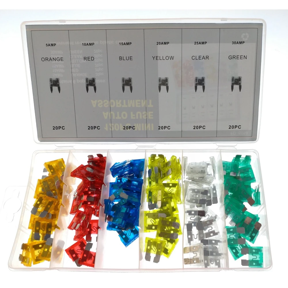 Set siguranțe auto moto 120 piese 5A 10A 15A 20A 25A 30A TSX TOOL