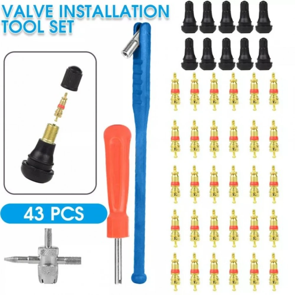 Set unelte reparatie anvelope si extractie valve TSX TOOL 43 piese
