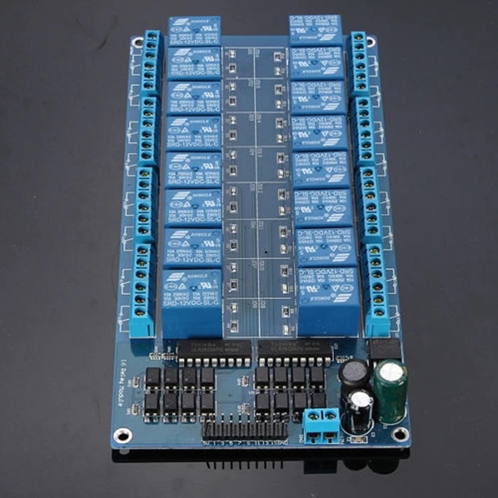 Kit 16 relee 12V pentru Arduino cu 16 canale - Compatibil satkit