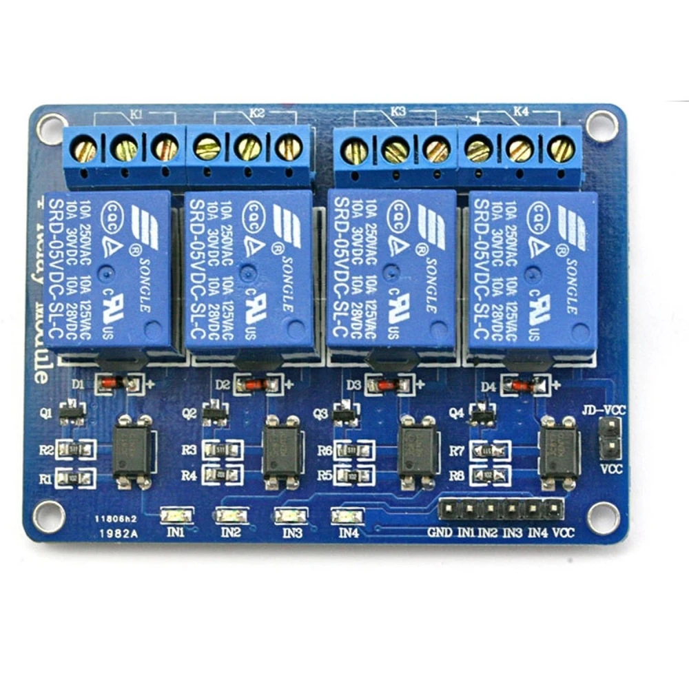 Kit 4 relee 5V pentru Arduino compatibil - control 4 canale