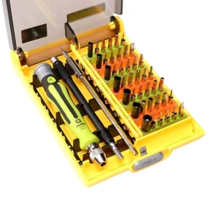 Kit de scule de precizie 45 în 1 cu mâner ergonomic și biți din oțel