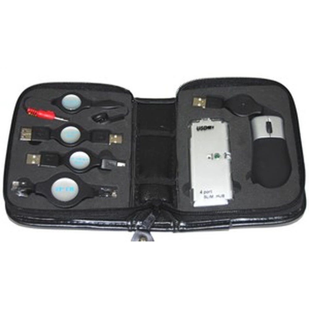 Kit de calatorie USB cu mouse și hub USB 4 porturi pentru laptop