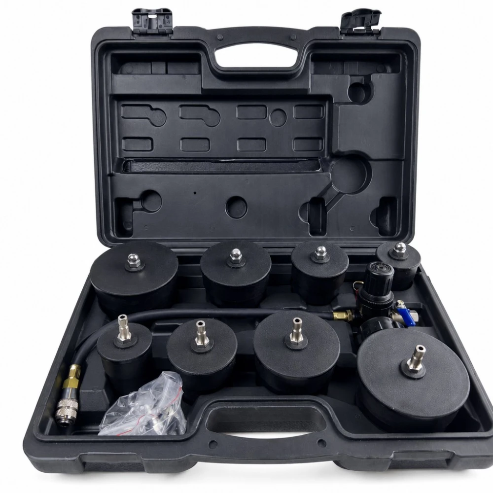 Kit Tester Scurgeri Turbocompresor 9 Piese cu Manometru Test Presiune Turbo
