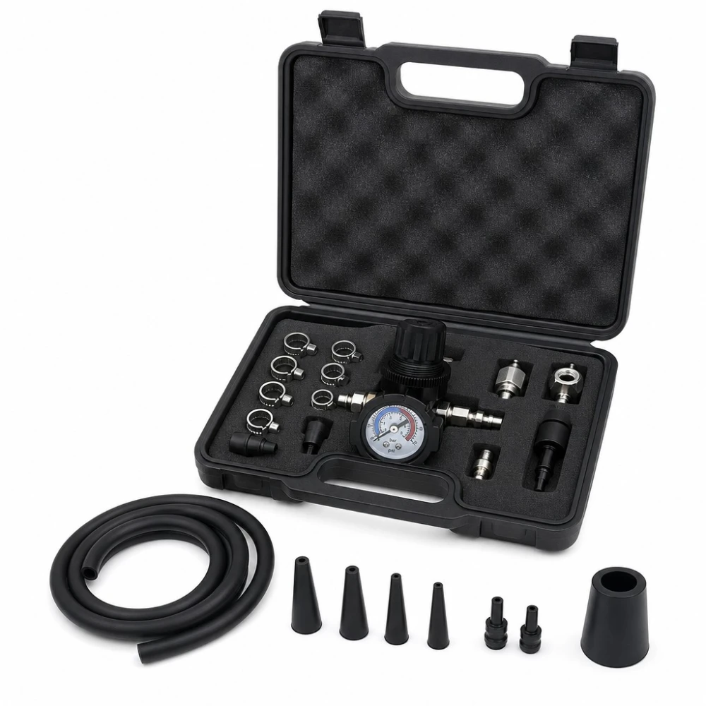 Kit Tester Scurgeri Turbocompresor 9 Piese cu Manometru Test Presiune Turbo