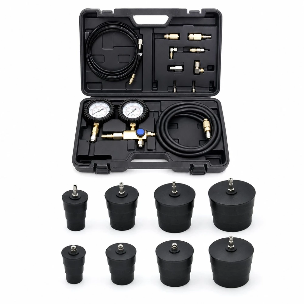 Kit Tester Scurgeri Turbocompresor 9 Piese cu Manometru Test Presiune Turbo