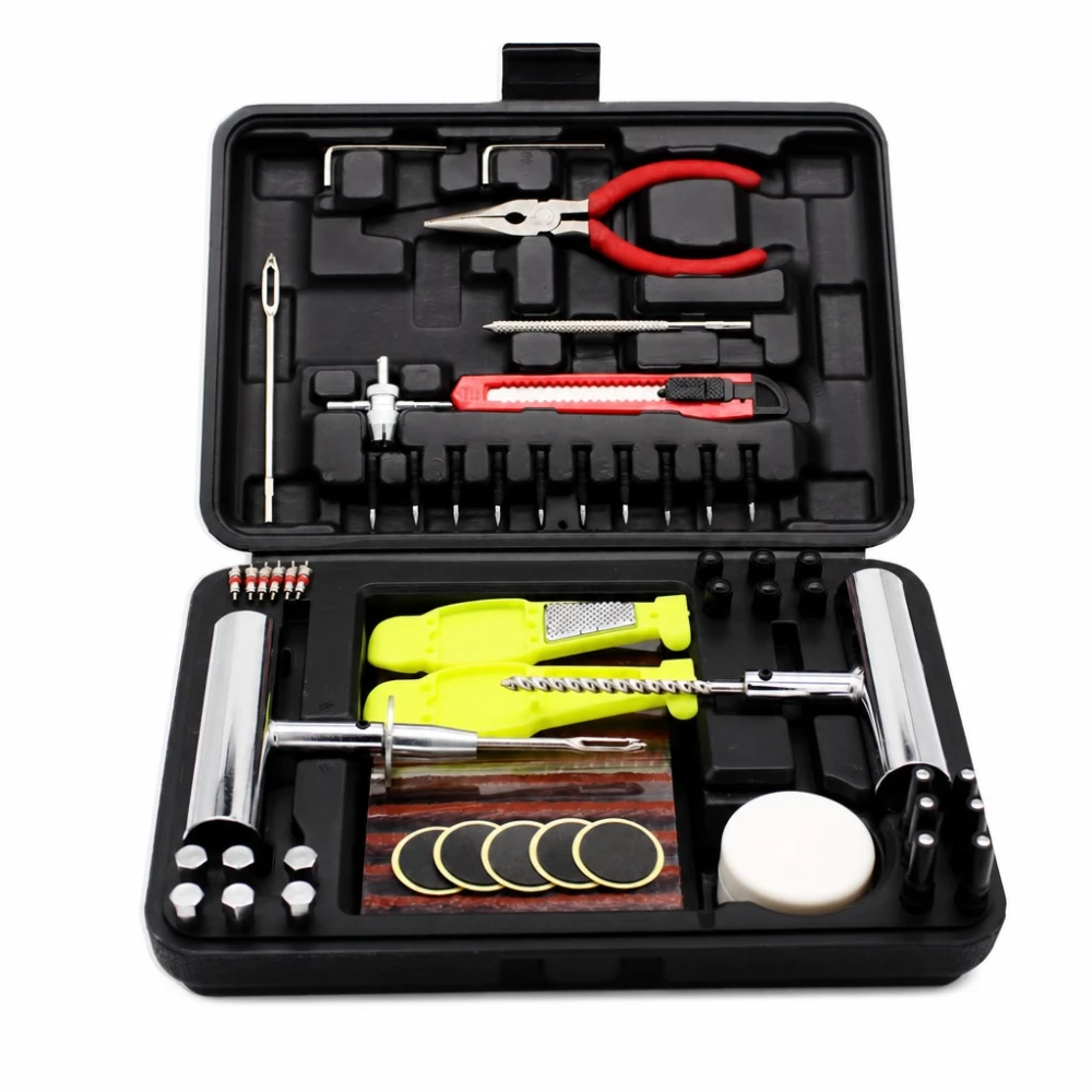 Kit Reparare Pneuri Înțepate 87 Piese Profesional Mașină SUV Camionetă