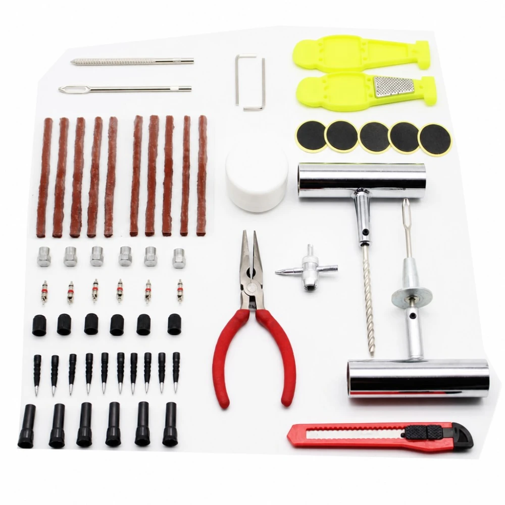 Kit Reparare Pneuri Înțepate 87 Piese Profesional Mașină SUV Camionetă