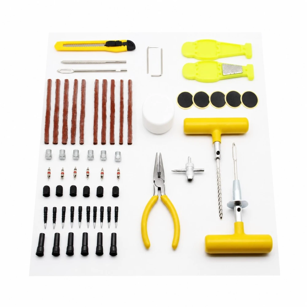 Kit Reparare Pneuri Înțepate 87 Piese Profesional Mașină SUV Camionetă
