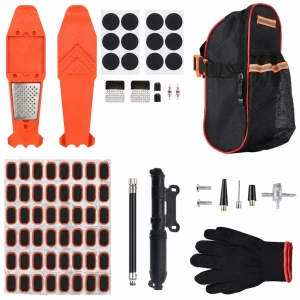 TSX TOOL Kit Reparare Pană Anvelope Moto Bicicletă 81 Piese Fitiluri Perforator Tubeless