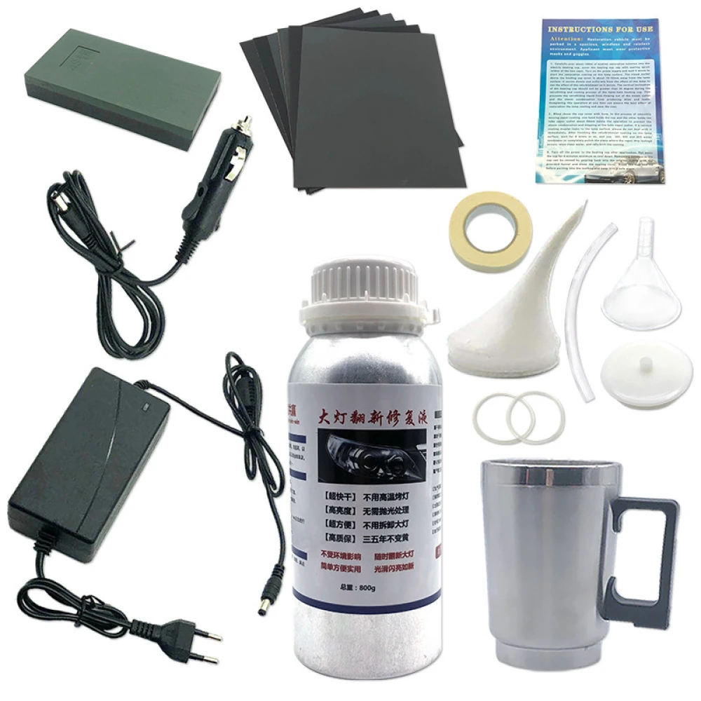 Kit restaurare faruri auto cu polimer lichid 800ml - TSX TOOL