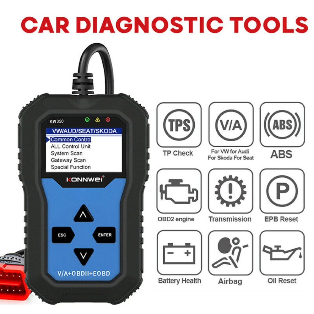 Konnwei KW350 tester diagnoză sistem complet pentru VW Audi Seat Skoda