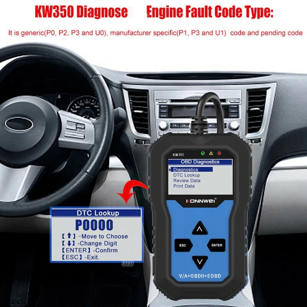 Konnwei KW350 tester diagnoză sistem complet pentru VW Audi Seat Skoda