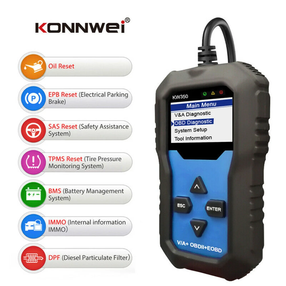 Konnwei KW350 tester diagnoză sistem complet pentru VW Audi Seat Skoda