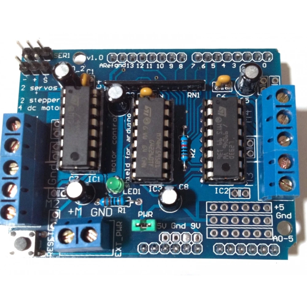L293d Arduino Shield Driver pentru control și extindere motoare DC și stepper