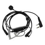 Laringofon pentru walkie talkie Baofeng dublu pin cu velcro și PTT