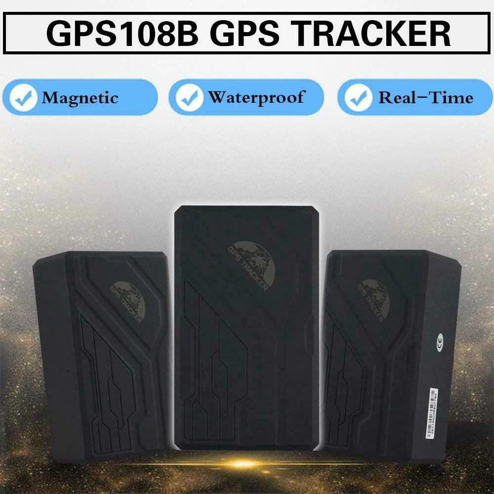 Localizator GPS cu baterie mare pentru mașină TK108B cu alarmă SOS și bază magnetică