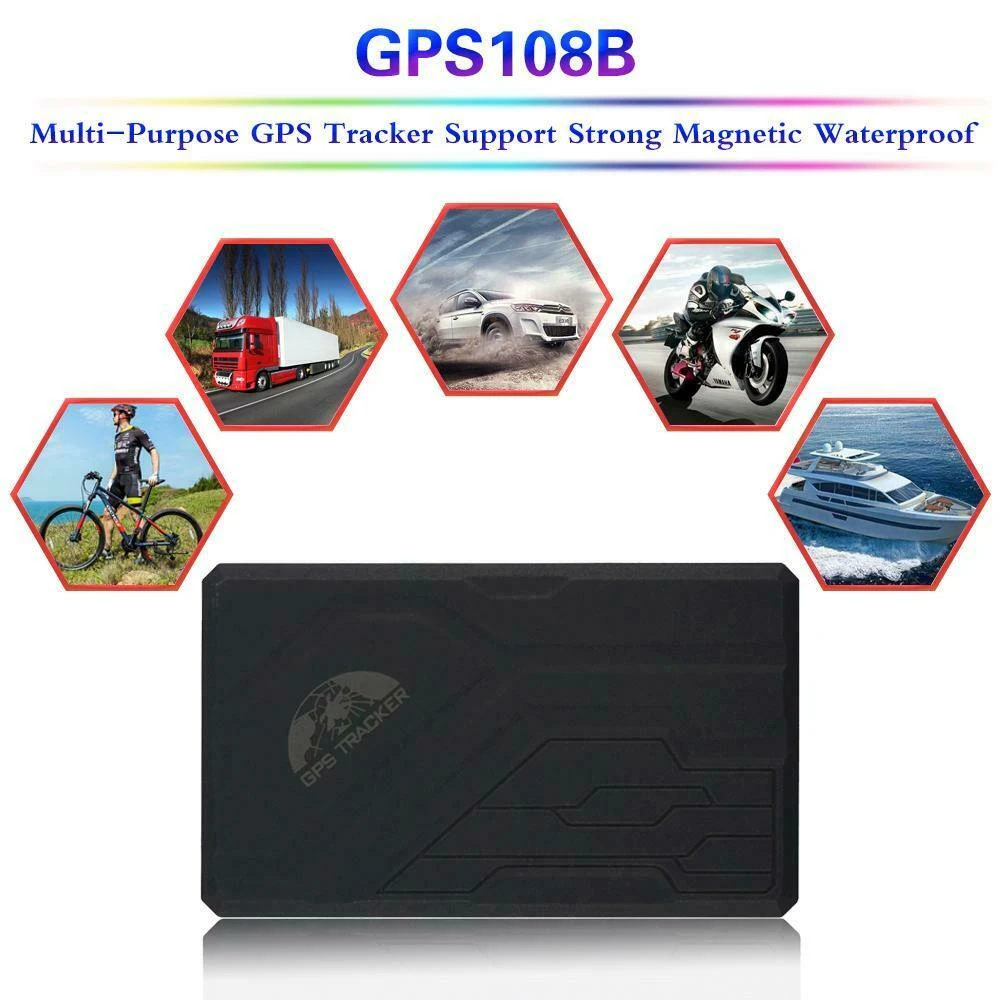 Localizator GPS cu baterie mare pentru mașină TK108B cu alarmă SOS și bază magnetică