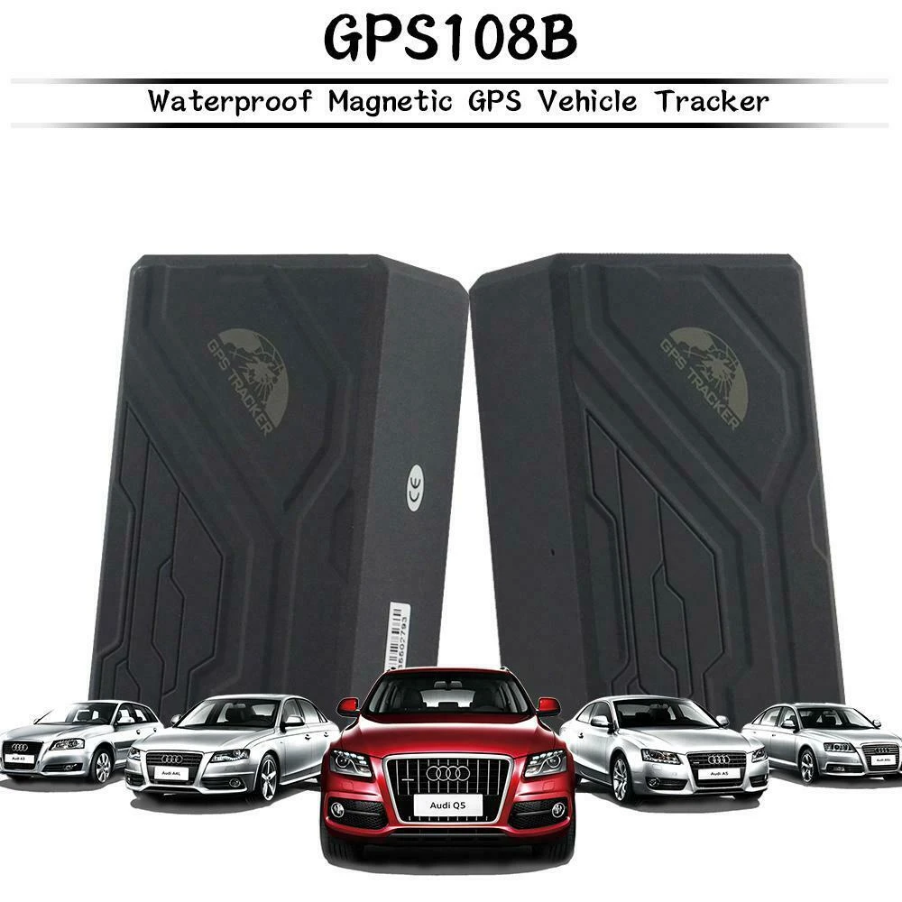 Localizator GPS cu baterie mare pentru mașină TK108B cu alarmă SOS și bază magnetică