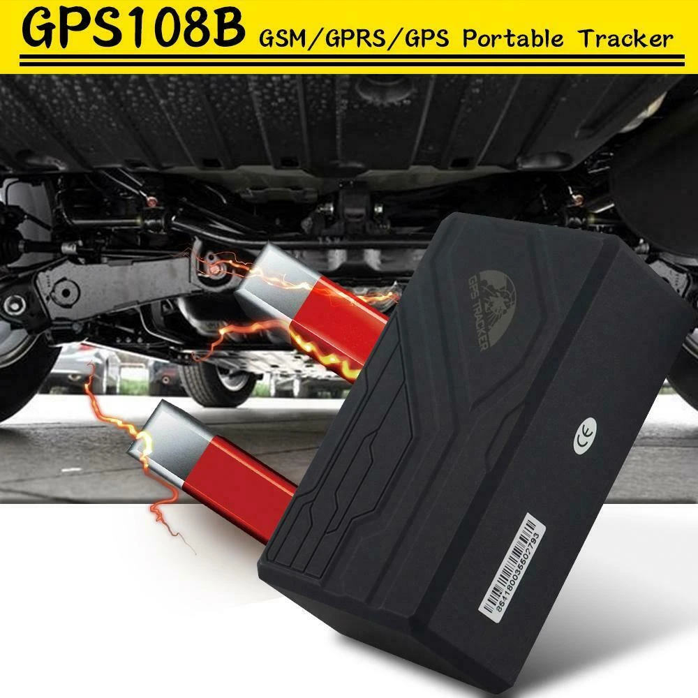 Localizator GPS cu baterie mare pentru mașină TK108B cu alarmă SOS și bază magnetică